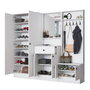 Hanah Home Perchero Blanco con Estante Ajustable